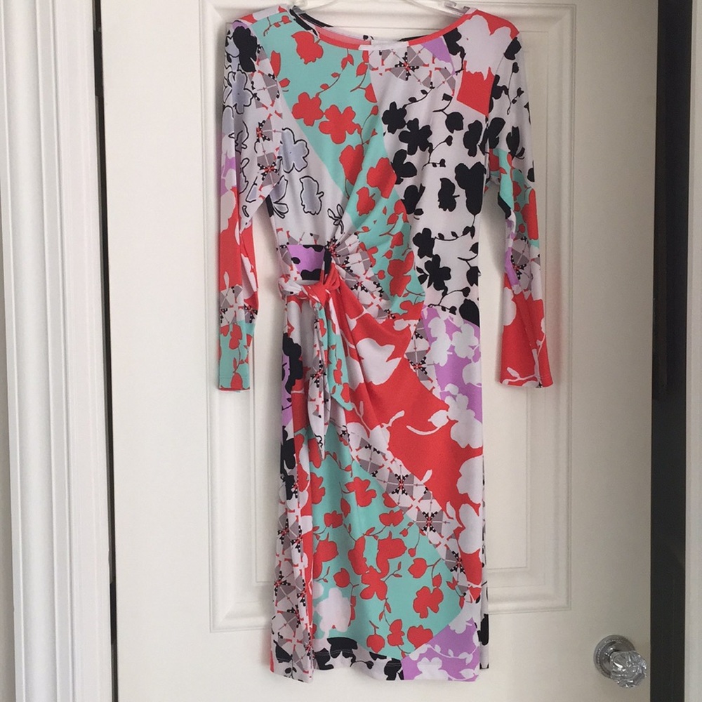 Blocked print dress